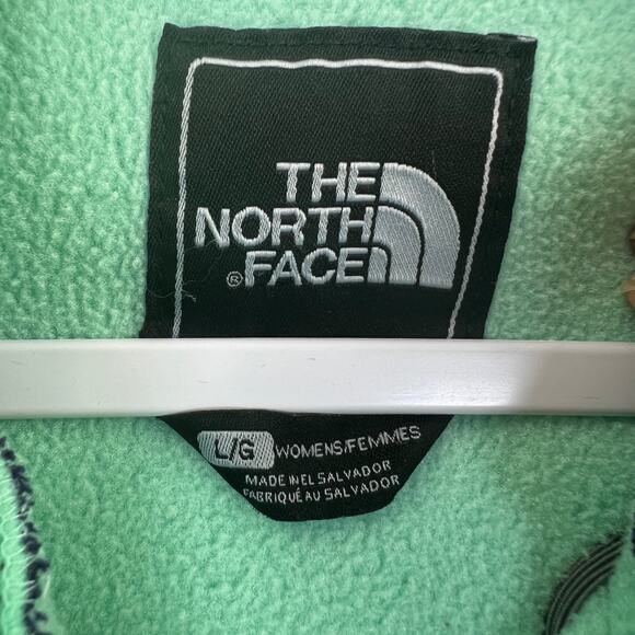 The North Face Womens Polartec Fleece Jacket Mint & Purple Full Zip Hooded - Picture 2 of 13